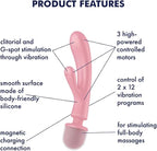LunaBloom™ Dual Rabbit Wand – 10 Mode G-Spot & Clitoral Vibrator